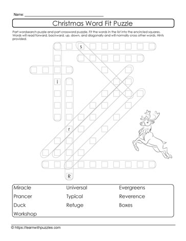 Christmas Word Fit Puzzle #04