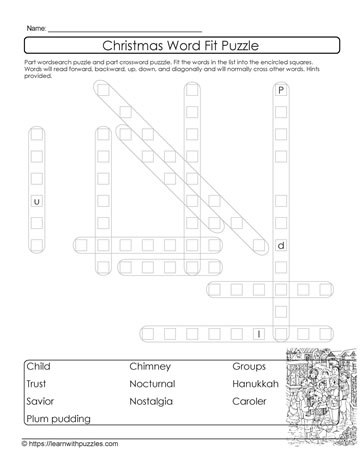Christmas Word Fit Puzzle #12