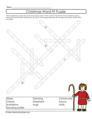 Christmas Word Fit Puzzle #13