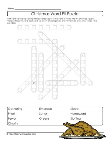 Christmas Word Fit Puzzle #24