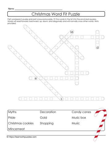 Christmas Word Fit Puzzle #27
