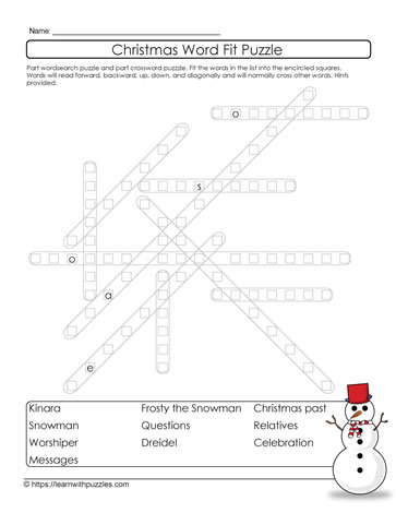 Christmas Word Fit Puzzle #32