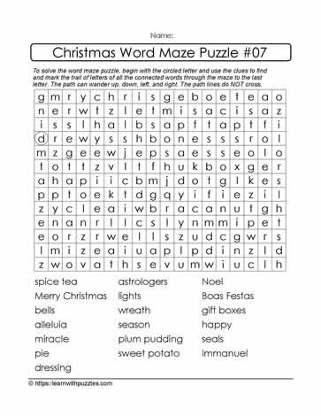 Christmas Word Maze #07