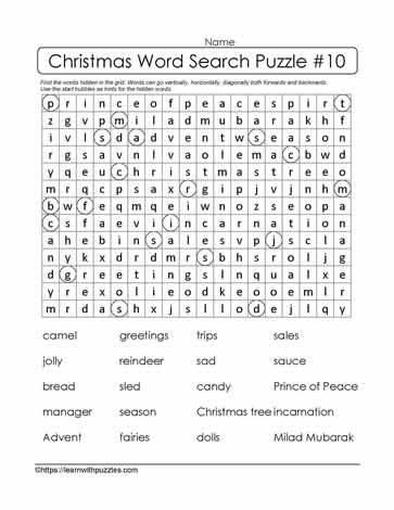 Christmas Word Search #10