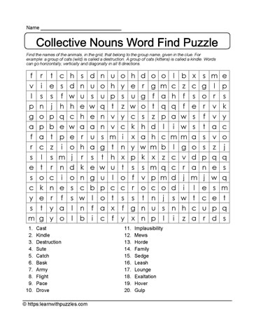 Collective Nouns Word Search 04
