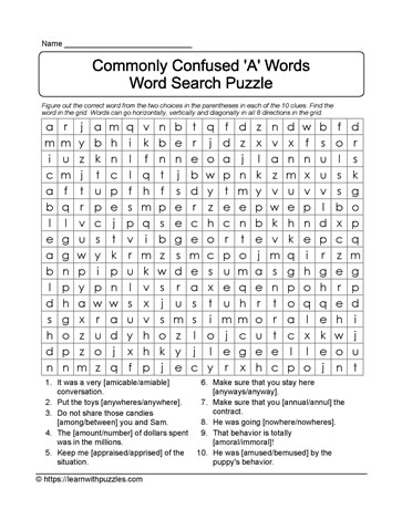 Commonly Confused Words Wordsearch 03