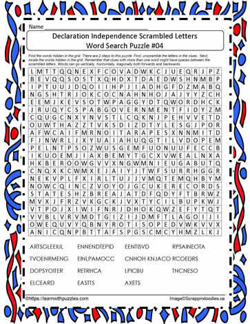 Declaration Scrambled Word Search#04