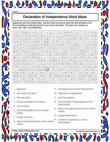 Declaration Word Maze Puzzle #02