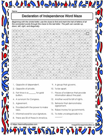 Declaration Word Maze Puzzle #04