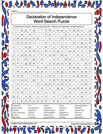 Declaration Word Search Puzzle #02