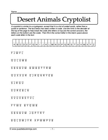 Jumbled Desert Animals 