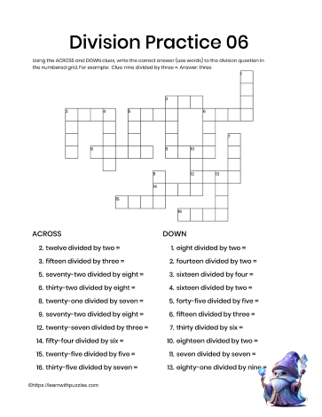 Division Practice 3rd Grade #06