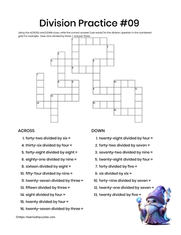 Division Practice 3rd Grade #09