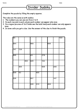 Division Sudoku Puzzle-19