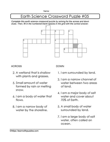 Earth Science Crossword-05