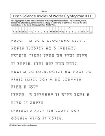 Earth Science Cryptogram-11