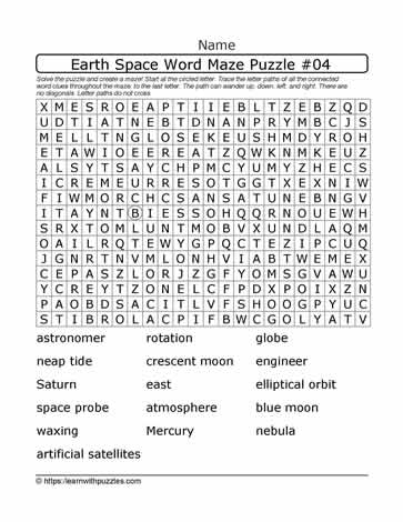 Earth Space Word Maze 04