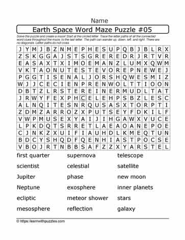 Earth Space Word Maze 05