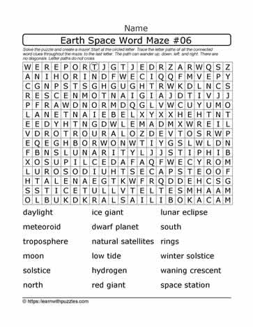 Earth Space Word Maze 06