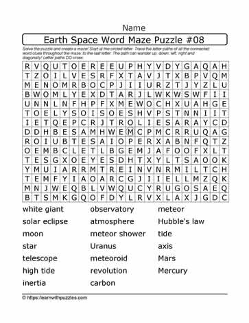 Earth Space Word Maze 08
