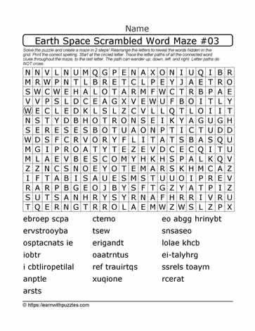 Earth Space Scrambled Word Maze03