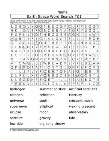 Earth Space Wordsearch 01