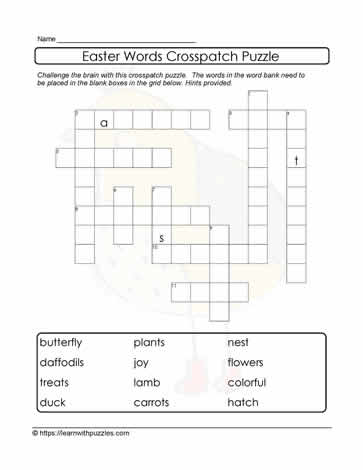Crosspatch Puzzle With Hints
