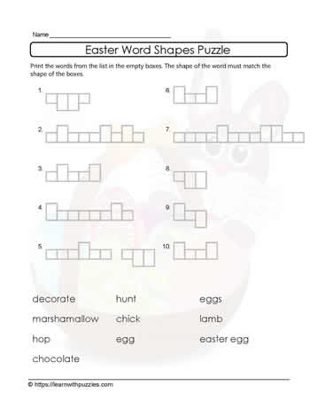 Easter Word Shapes Puzzle