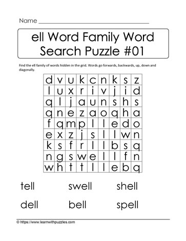 ell Word Family Activity