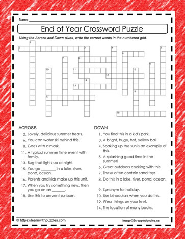 End of Year Crossword #01
