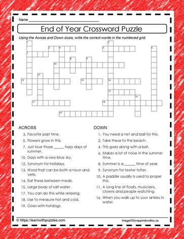 End of Year Crossword #02