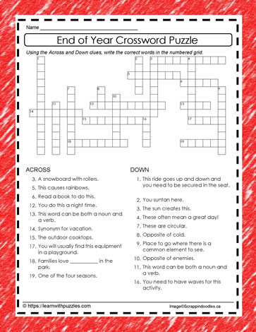 End of Year Crossword #03