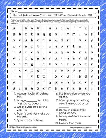 End of Year Word Search Gr3-5 #02