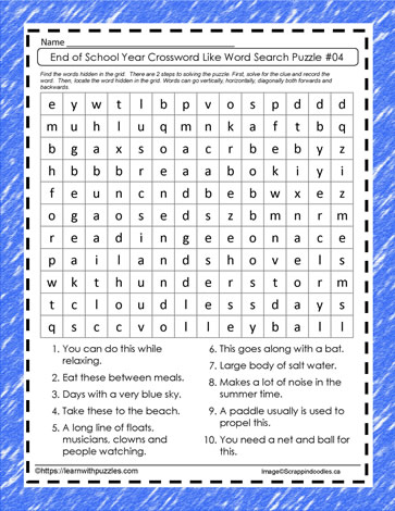 End of Year Word Search Gr3-5 #04