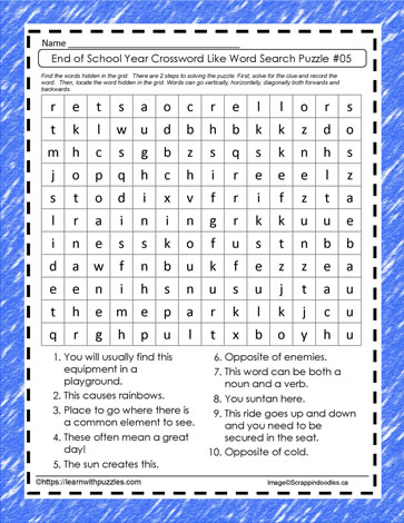 End of Year Word Search Gr3-5 #05