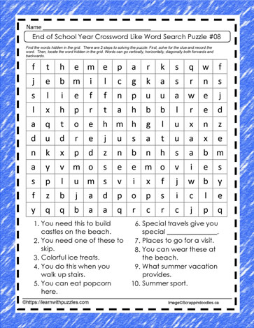 End of Year Word Search Gr3-5 #08
