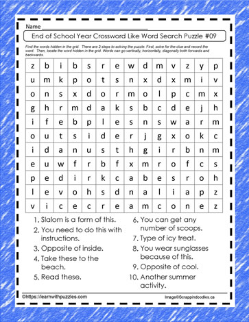 End of Year Word Search Gr3-5 #09