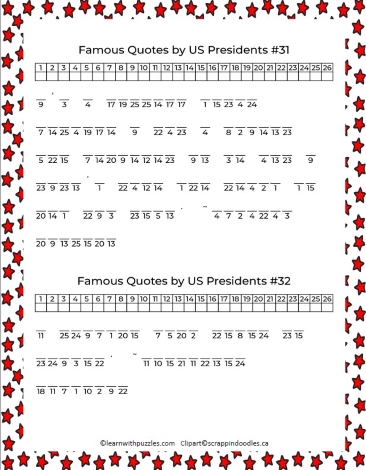 Quotes US Presidents Cryptograms-Numbers-0-hints