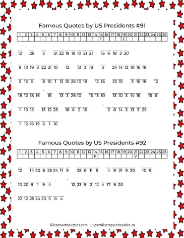 Quotes US Presidents Cryptograms-Numbers-2-hints