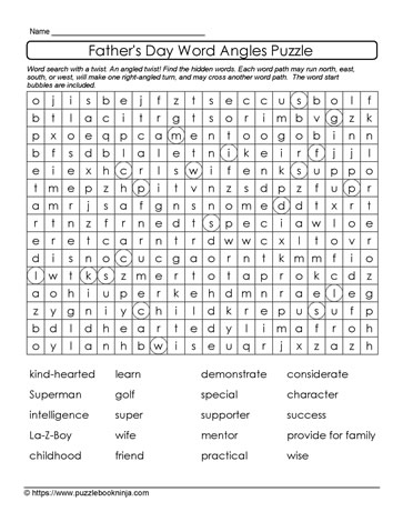 Father's Day Word Angle Puzzle