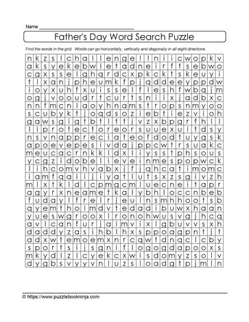 Find a Word Father's Day Puzzle