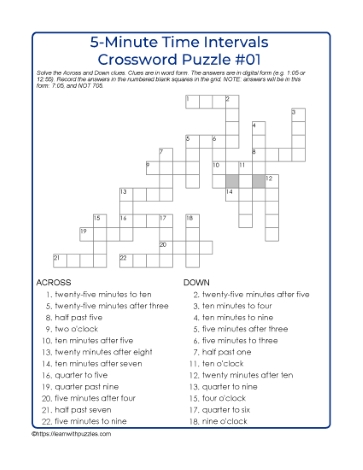 5-Minute Intervals Crossword-01
