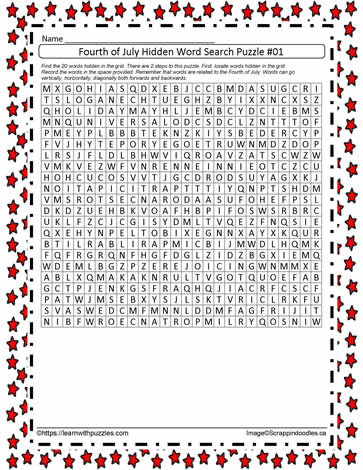 July 4th Hidden Word Search-01