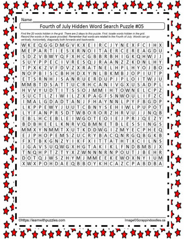 July 4th Hidden Word Search-05