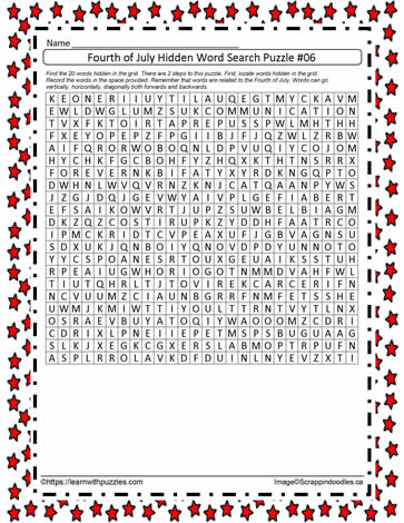 July 4th Hidden Word Search-06