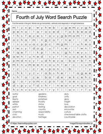 July 4th Word Search #04