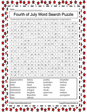 July 4th Word Search #06