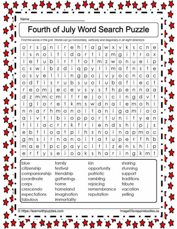 July 4th Word Search #07