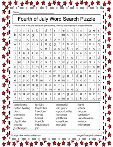 July 4th Word Search #08