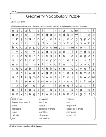 Find A Word Geometry Puzzle
